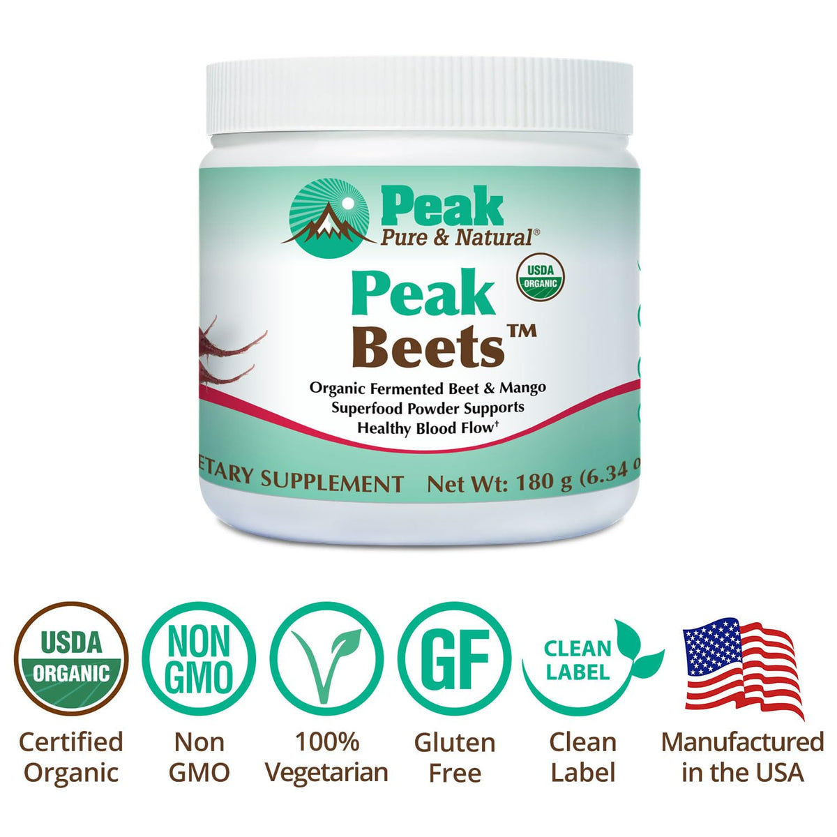 Peak Pure & Natural Beet Powder Nitric Oxide Supplement - 30 Servings - image 4