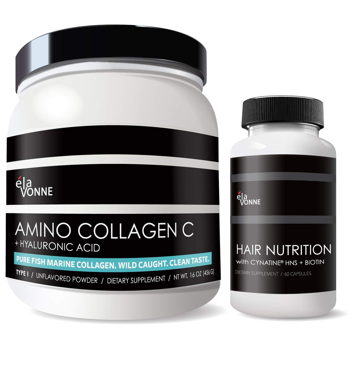 E´LAVONNE Hair Skin Nails Amino Collagen & Hair Nutrition Combo - 2 Pack