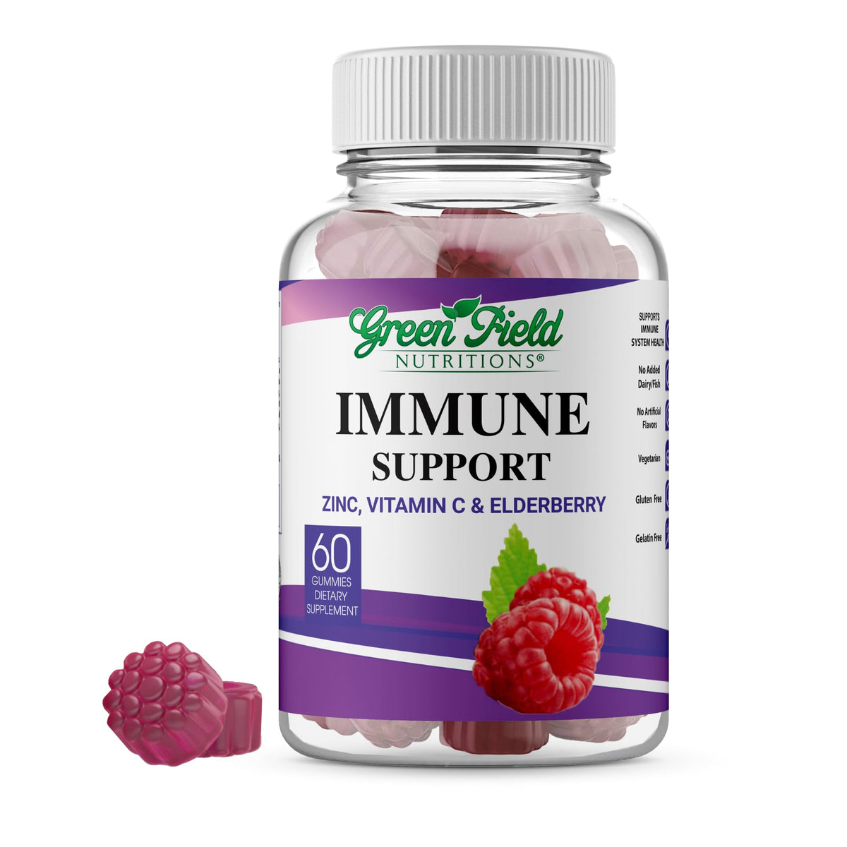 Greenfield Nutritions Halal Immune Support Elderberry Gummies - 60 Gummies