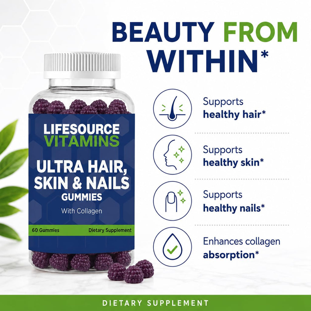 LifeSource Vitamins Ultra Hair, Skin & Nails with Collagen - 60 Gummies - image 2