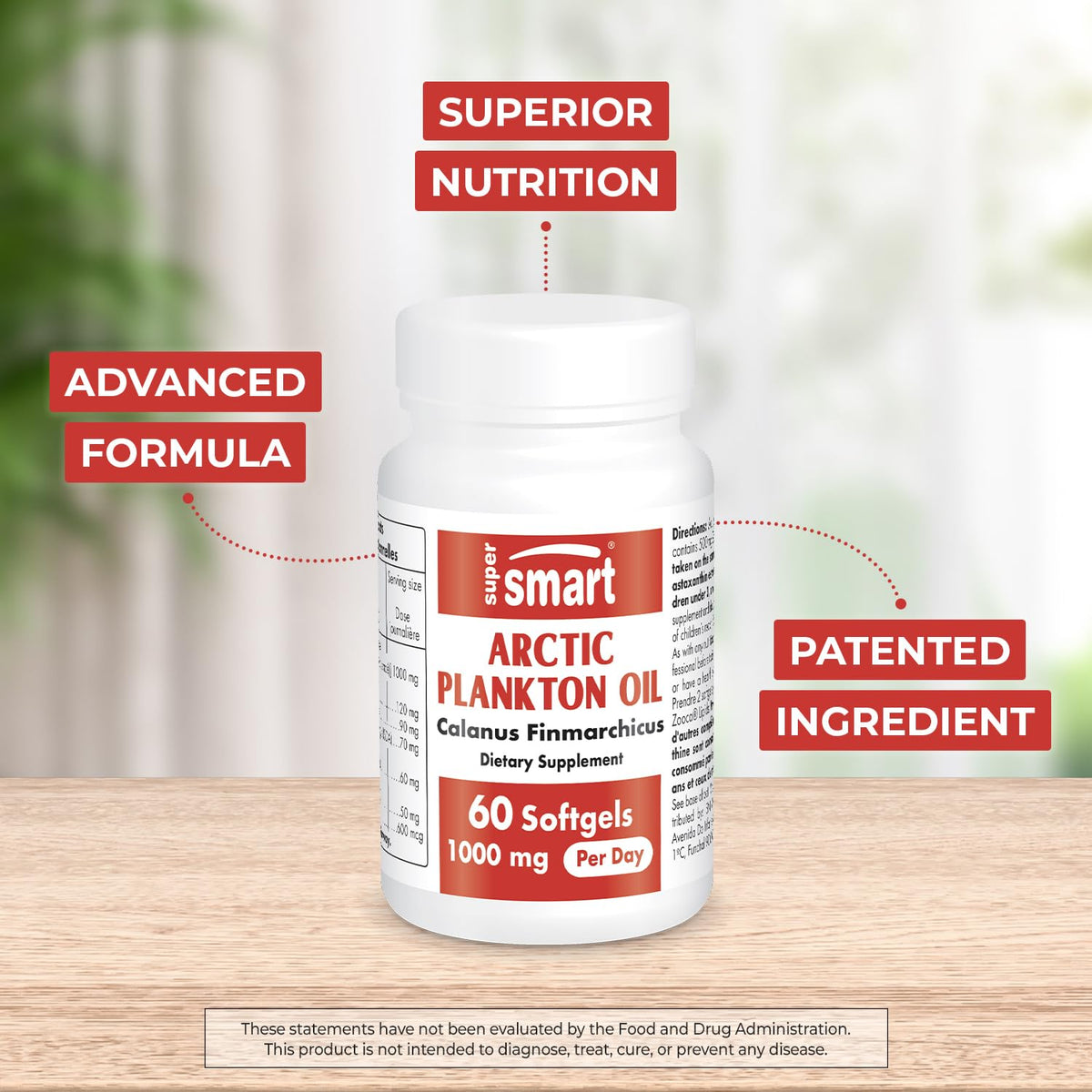 Supersmart Arctic Plankton Oil 1000mg Omega-3 - 60 Softgels - image 3