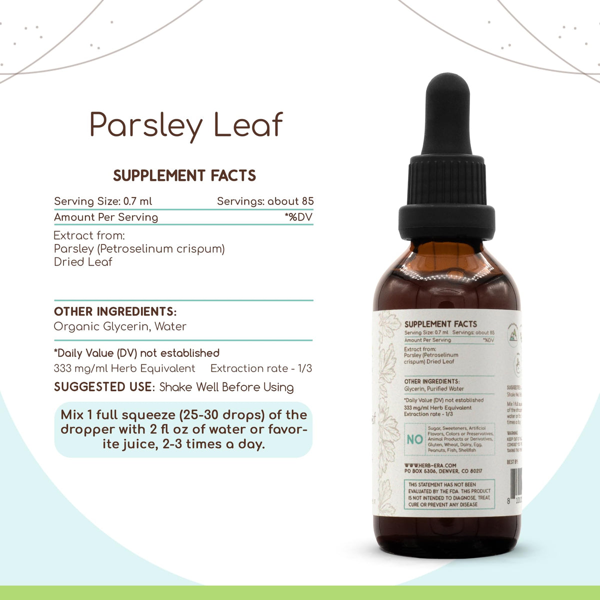 HerbEra Parsley Leaf Alcohol-Free Herbal Extract Tincture