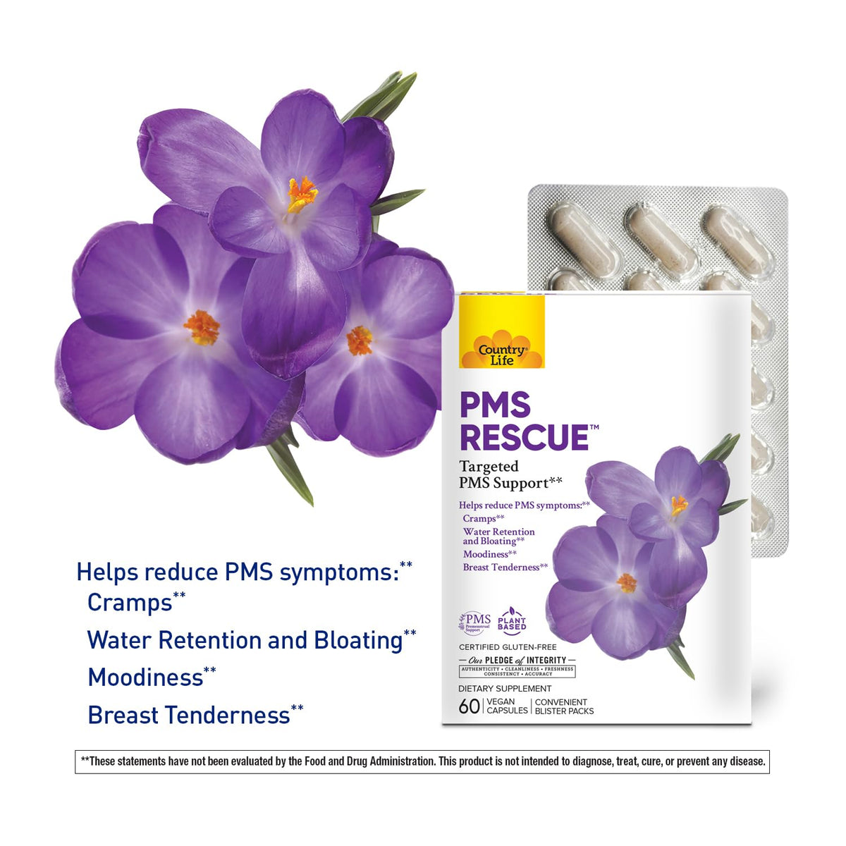 Country Life PMS Rescue Supplement for Women - 60 Capsules - image 2