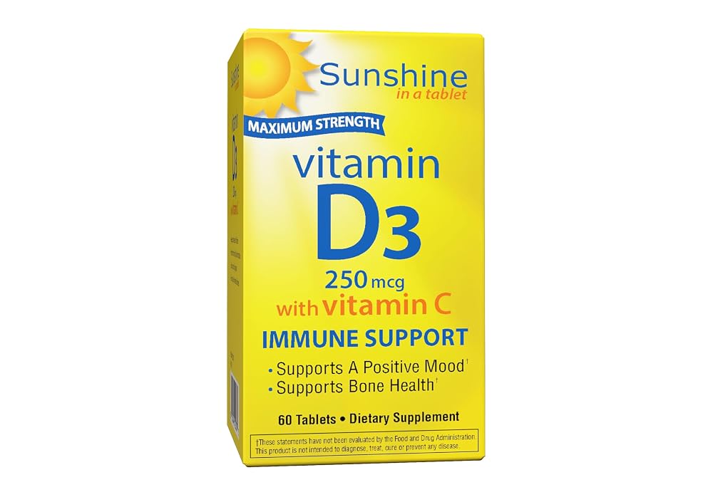 Sunshine Vitamin D 10,000 IU Tablets for Bone Strength - 30 Tablets