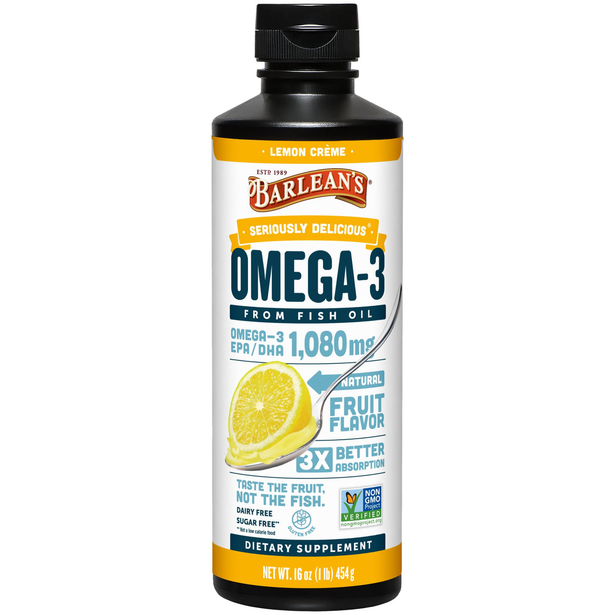 Barlean's Fish Omega Swirl Lemon Zest - 16 Fl Oz