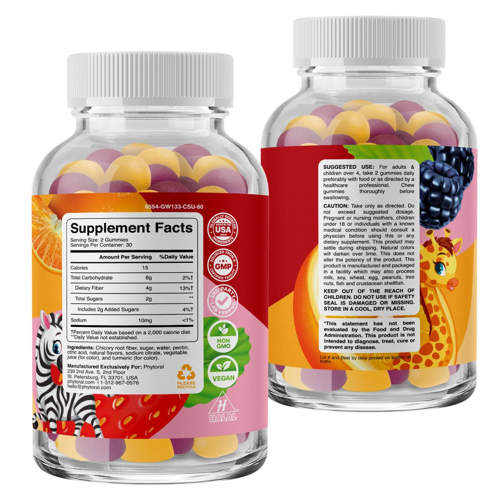 Phytoral High Prebiotic Fiber Gummies for Kids - 60 Gummies - image 7