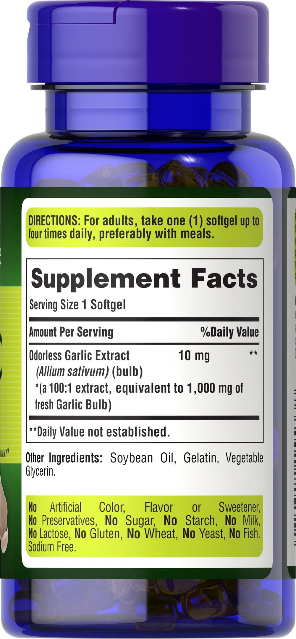 Puritan's Pride Odorless Garlic Heart Health Support - 500 Softgels - image 4