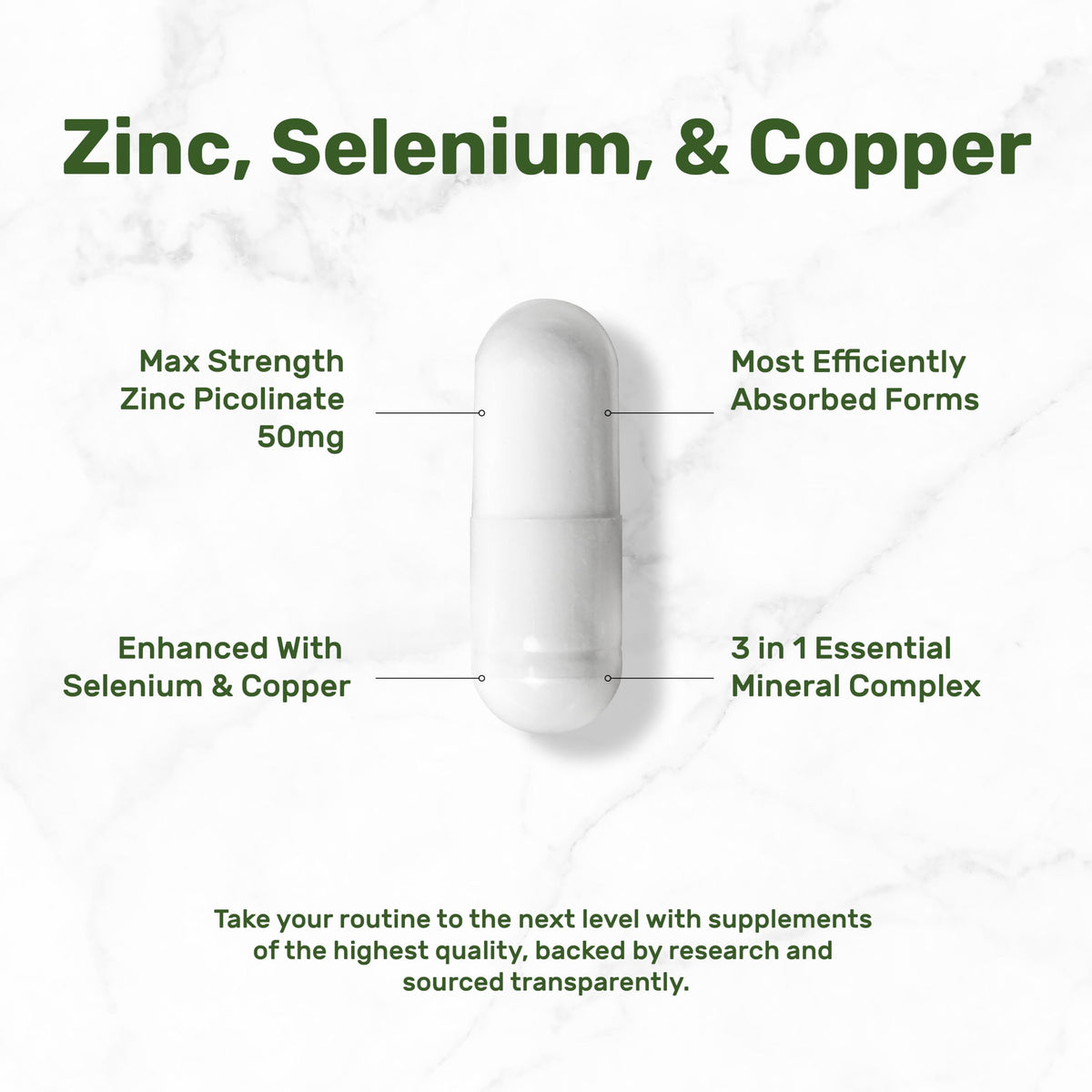 Deal Supplement Zinc Picolinate 50mg with Copper & Selenium - 240 Capsules - image 3