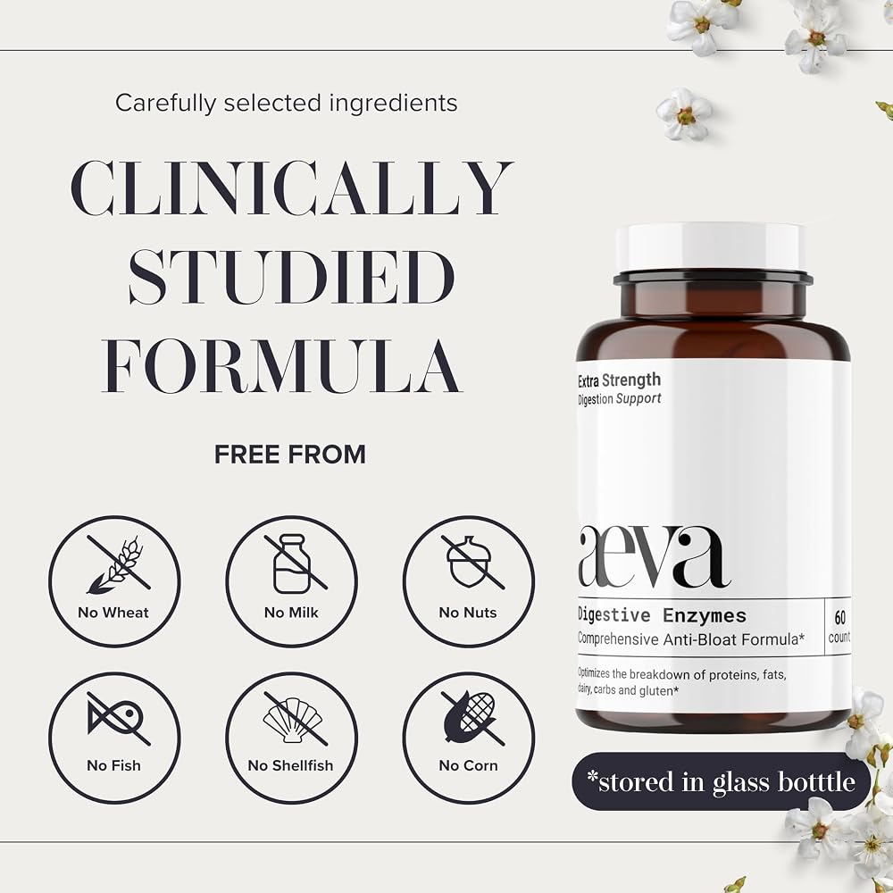 AEVA Digestive Enzymes Anti-Bloat & Gas Relief - 60 Capsules - image 5