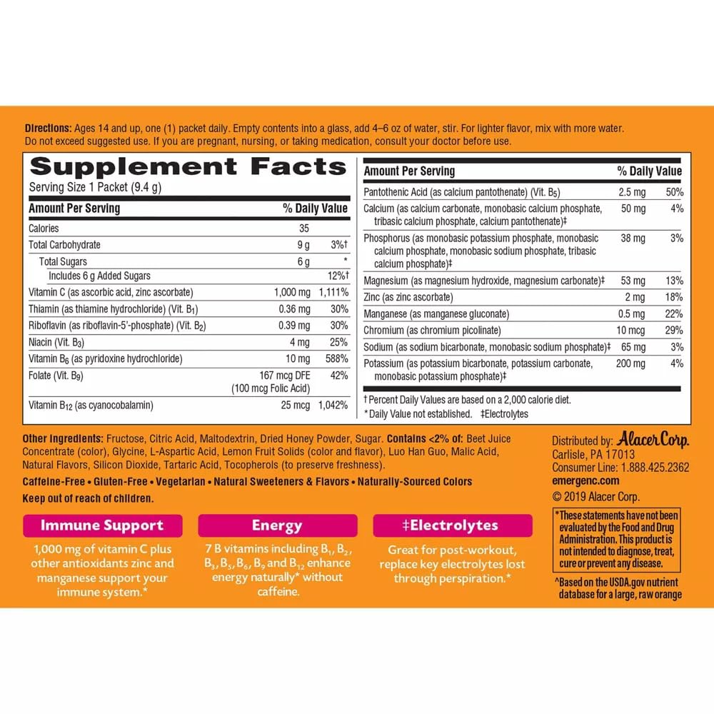 Alacer Emergen-C Pink Lemonade Vitamin C - 30 Packets - image 3
