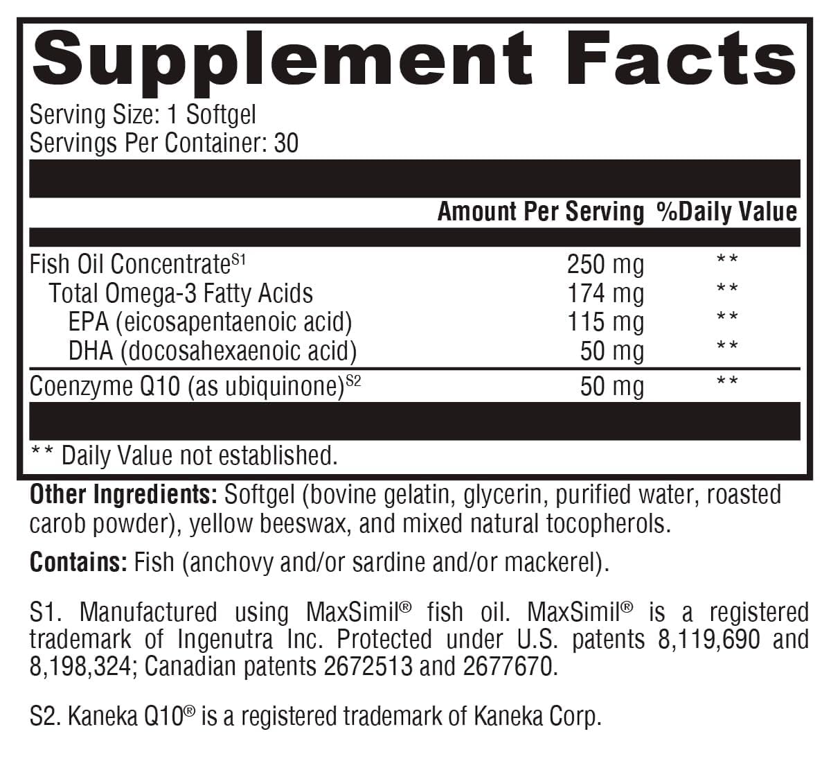XYMOGEN CoQmax Omega 50 mg Cardiovascular Support - 30 Softgels - image 2
