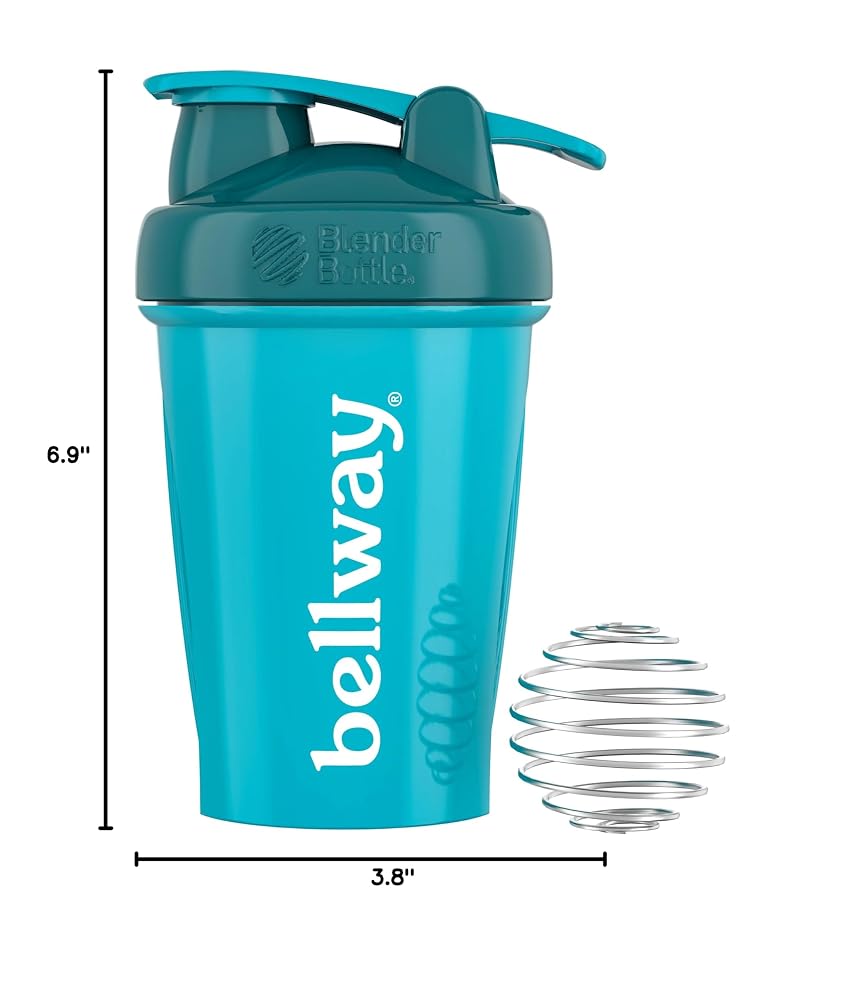 Bellway 20 Oz Shaker Bottle with Wire Whisk Ball - Teal - image 2