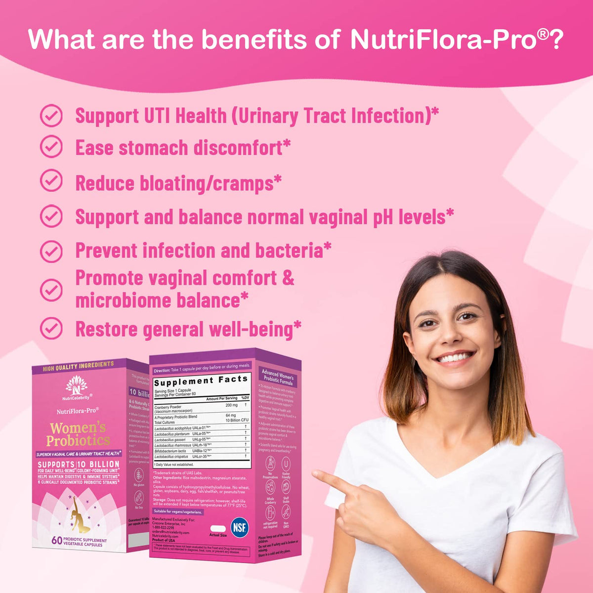 Nutricelebrity Probiotics for Women 10 Billion CFU 6 Strains - 60 Capsules - image 6