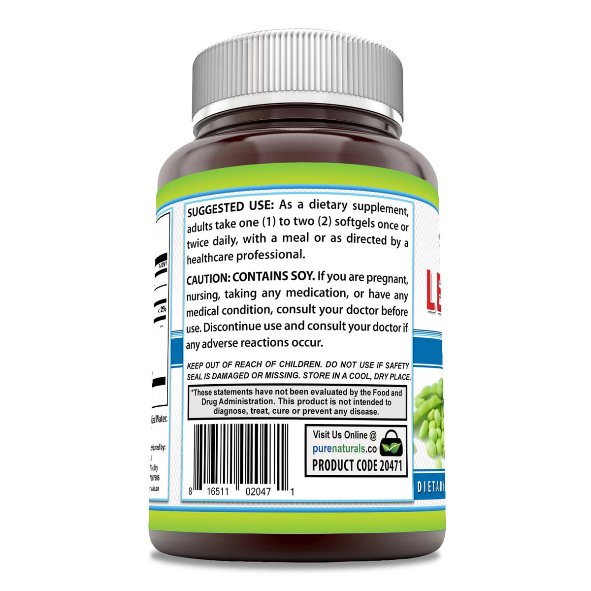 Pure Naturals Lecithin 1200 mg Softgels - 240 Count - image 2