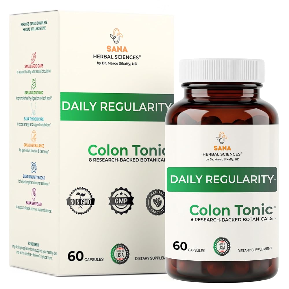 Sana Herbal Sciences Colon Tonic Natural Stool Softener - 60 Capsules