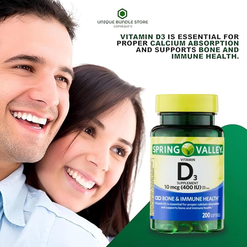 Unique Bundle Vitamin D3 10 mcg (400 IU) - 200 Softgels - image 2