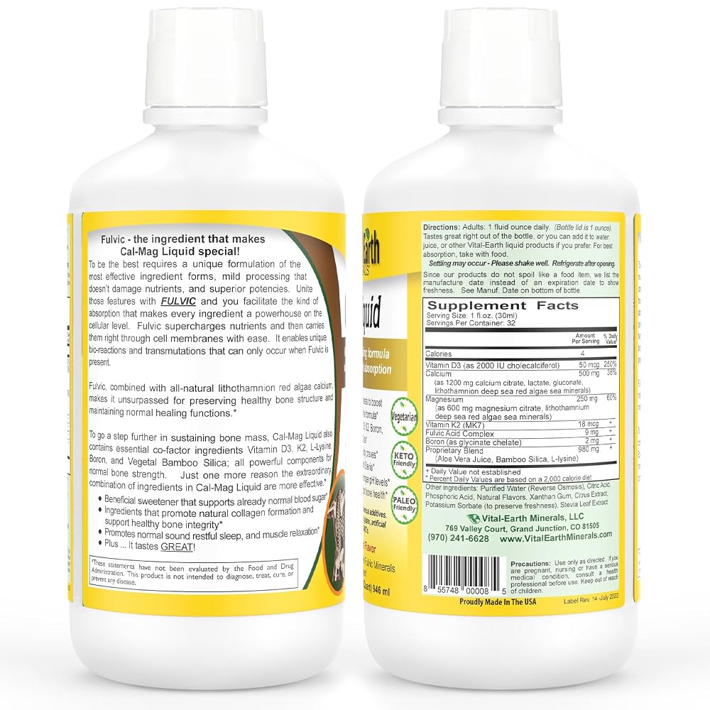 Vital Earth Minerals Bone & Wellness Support Liquid - 32 Fl Oz - image 2