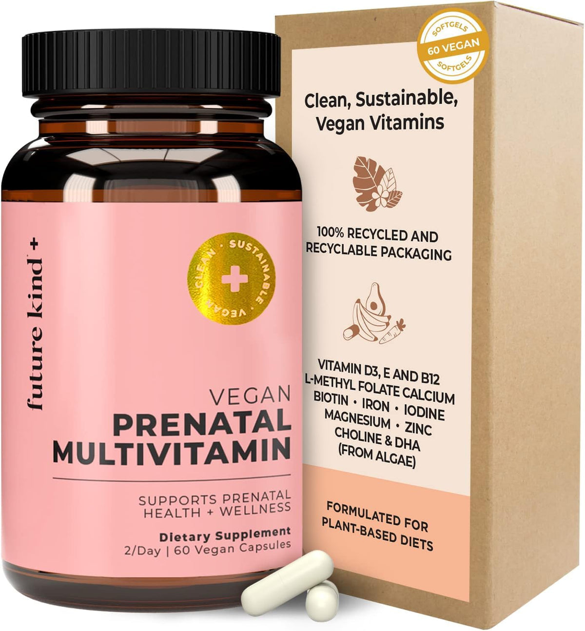 Future Kind Prenatal Vitamin with DHA & Folate - 60 Capsules