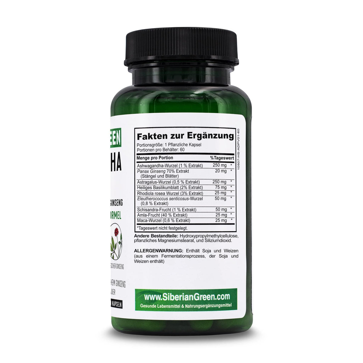 Siberian Green Ashwagandha Root with Astragalus & Eleuthero - 60 Capsules - image 6