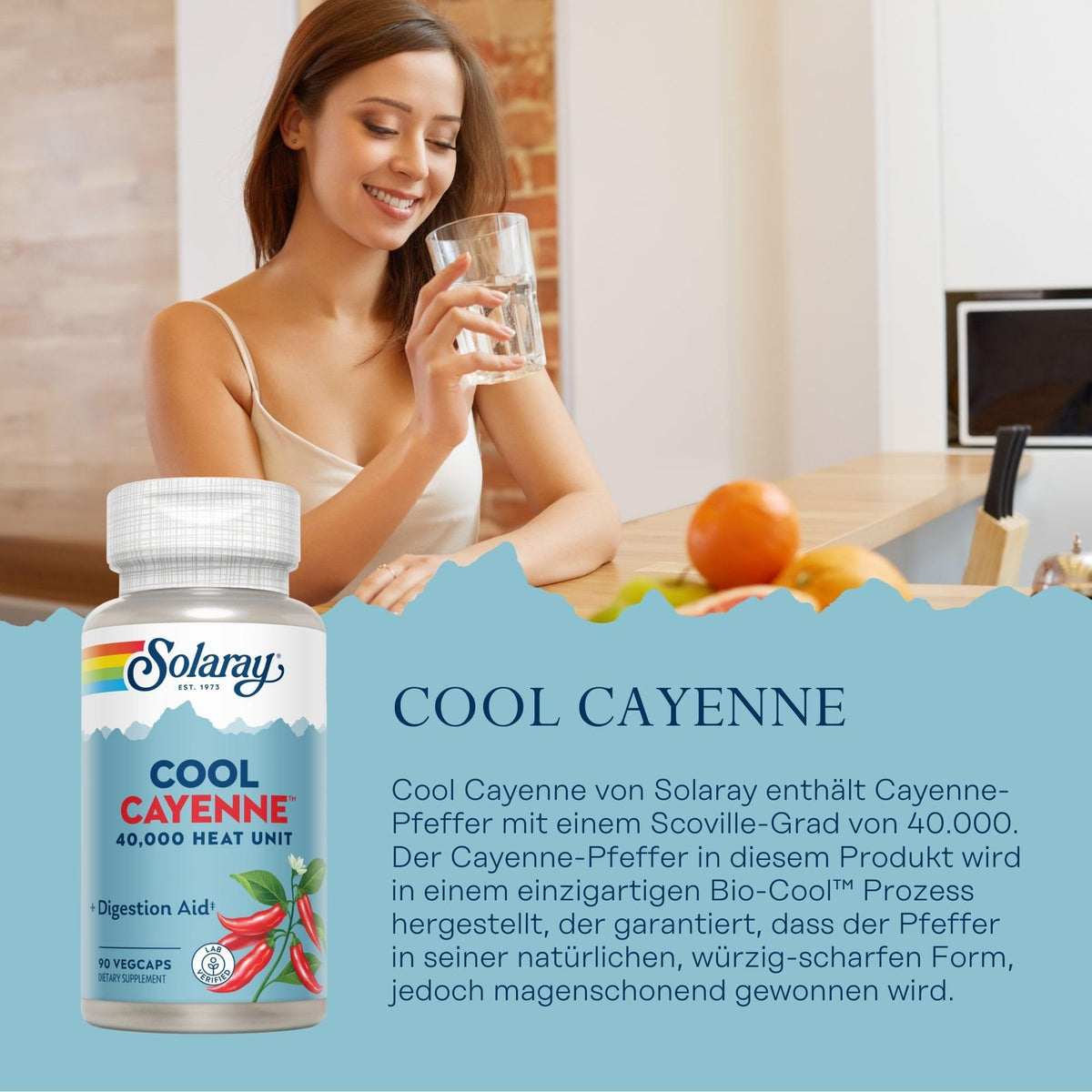 SOLARAY Cool Cayenne 40,000 Heat Units - 90 Vegetarian Capsules - image 2