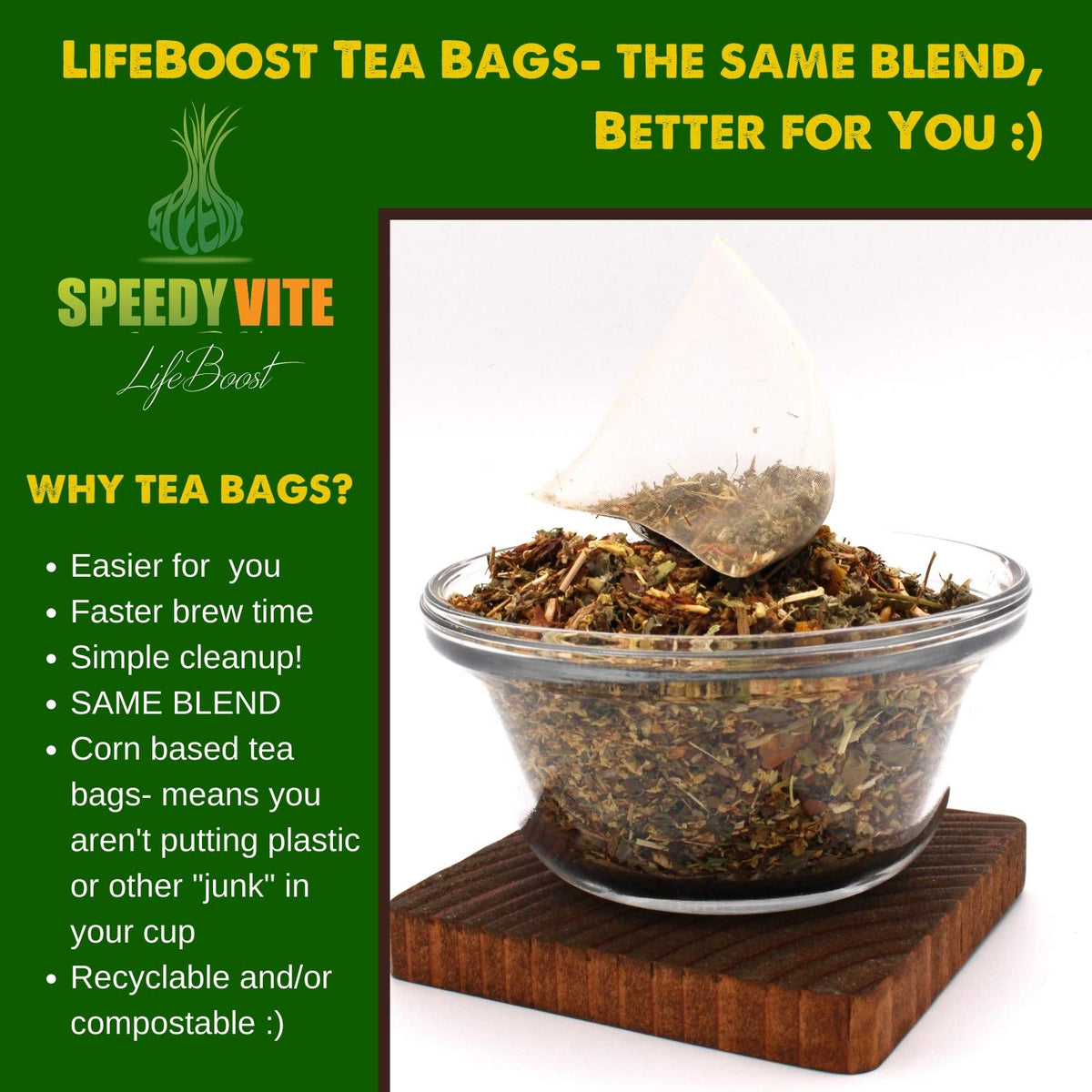 SpeedyVite Blood Lifeboost Tea Herbal Immune Support - 28 Teabags - image 2