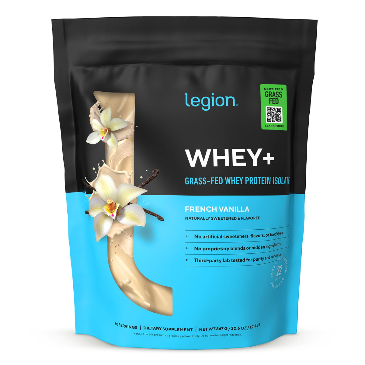 LEGION Whey+ Protein Whey Isolate from Grass Fed Cows - Whey Protein