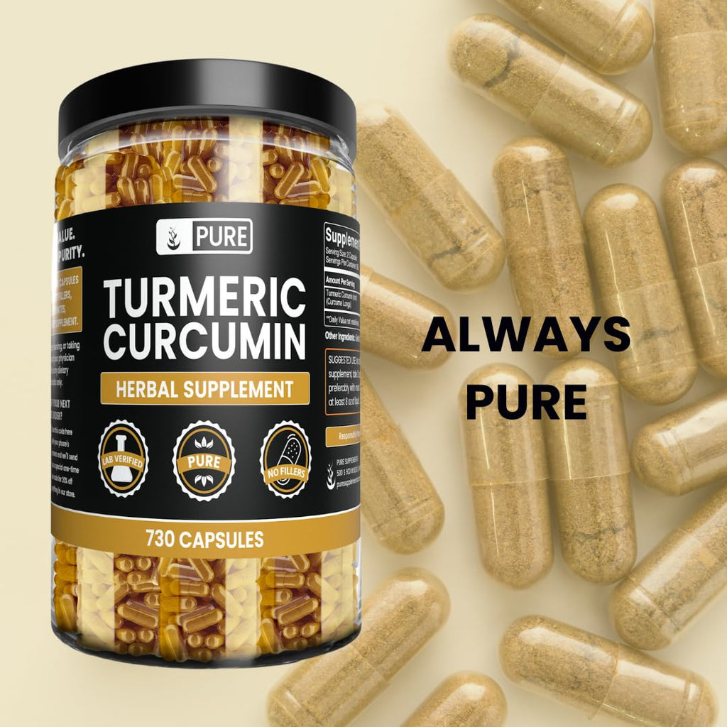 PURE ORIGINAL INGREDIENTS Turmeric Curcumin - 730 Capsules - image 4