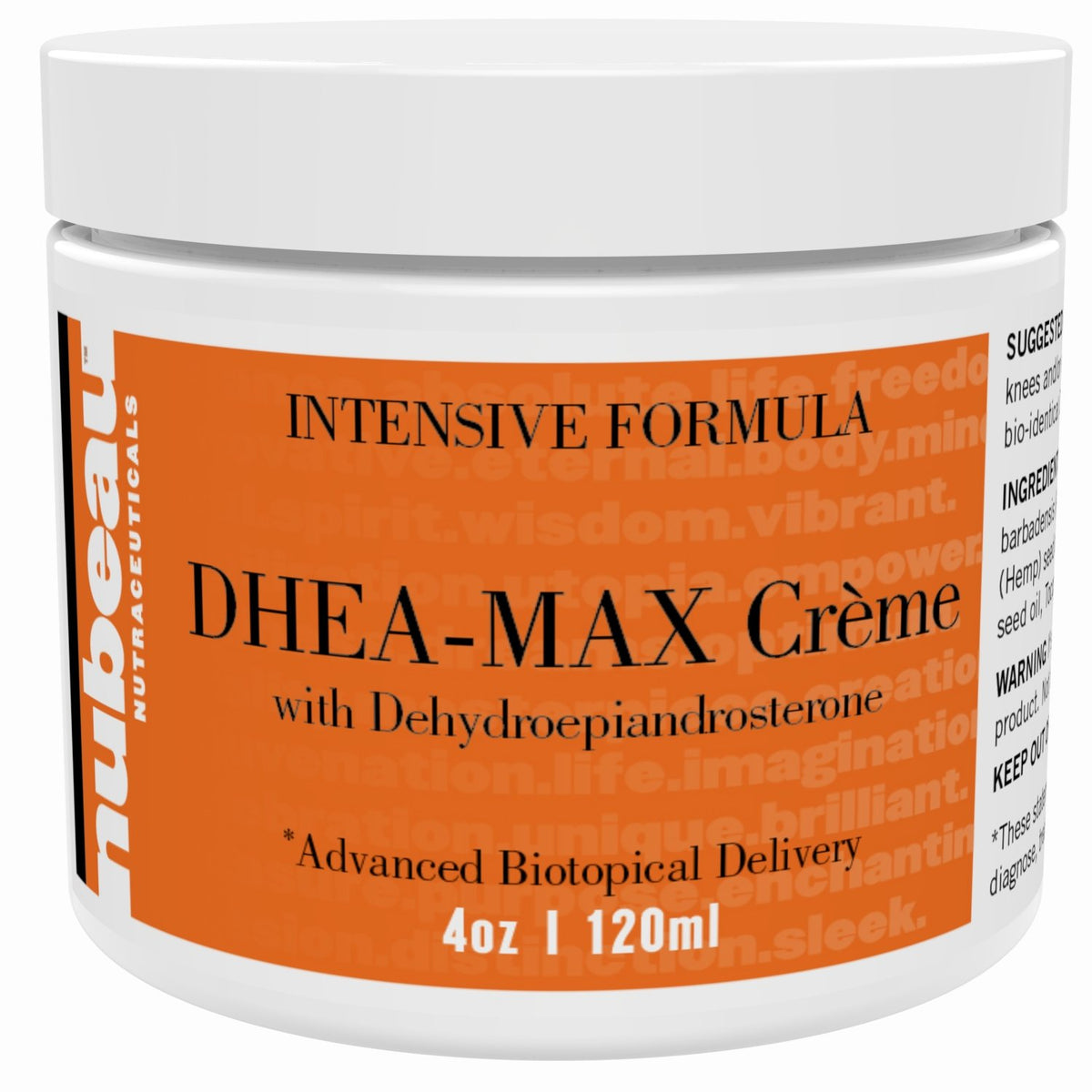 Nubeau Nutraceuticals DHEA Cream Bioidentical 10 mg - 4 Ounce