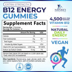 Nature's Nutrition Vitamin B12 Energy Gummies - 4500 mcg Extra