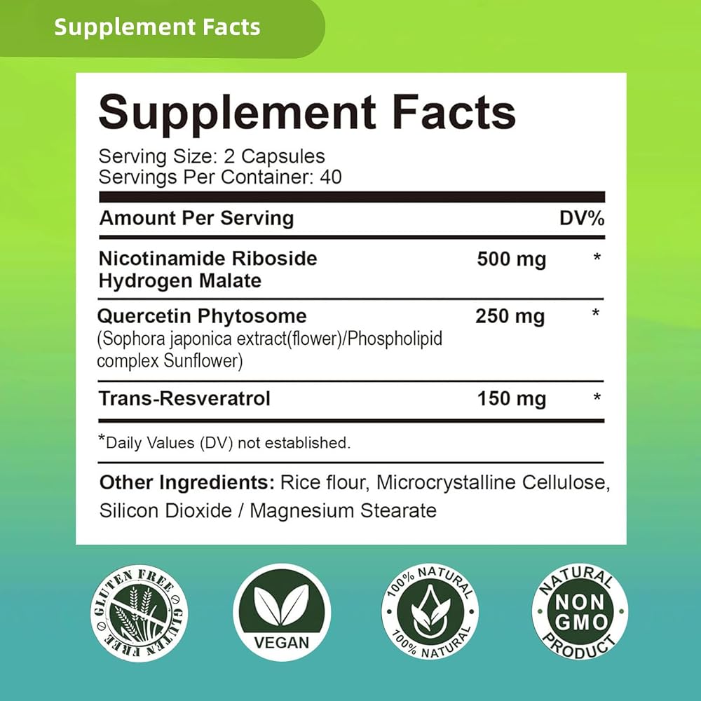 Renyqatt NAD+ Supplement Liposomal Nicotinamide Riboside - 80 Capsules - image 7