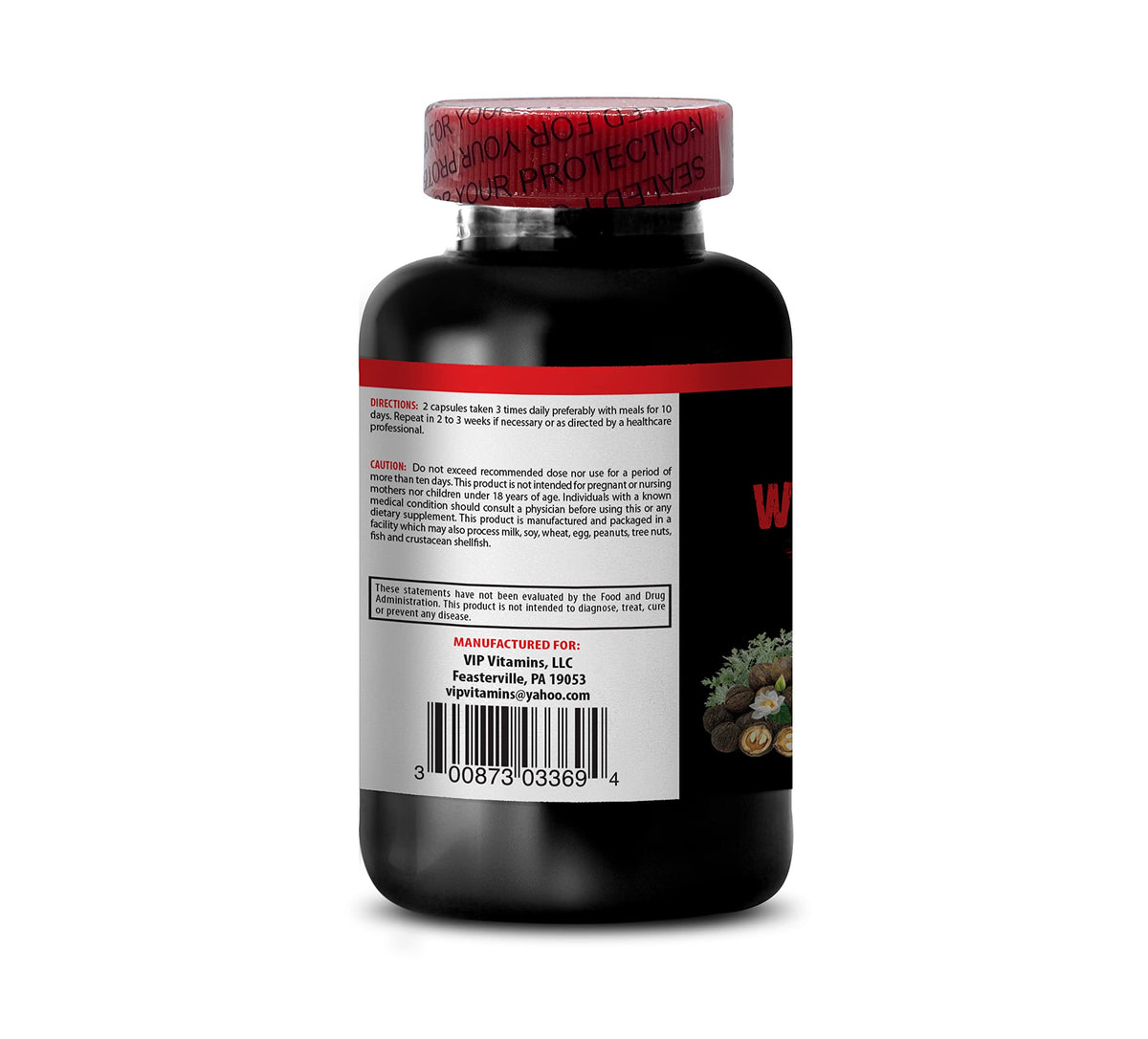 VIP Supplements Black Walnut and Wormwood Complex 1500 MG - 60 Capsules - image 3