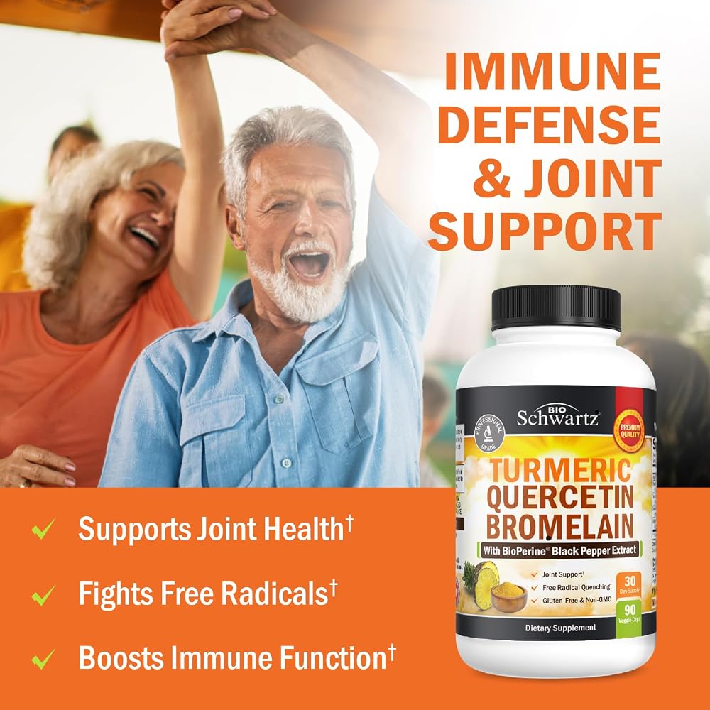 BioSchwartz Turmeric Quercetin with Bromelain - 90 Capsules - image 3