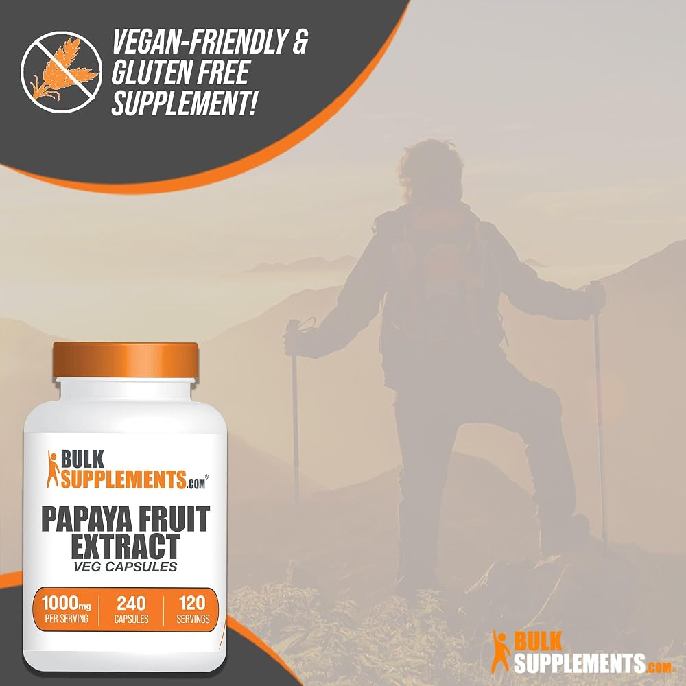 BulkSupplements Papaya Fruit Extract Capsules - 240 Count - image 5