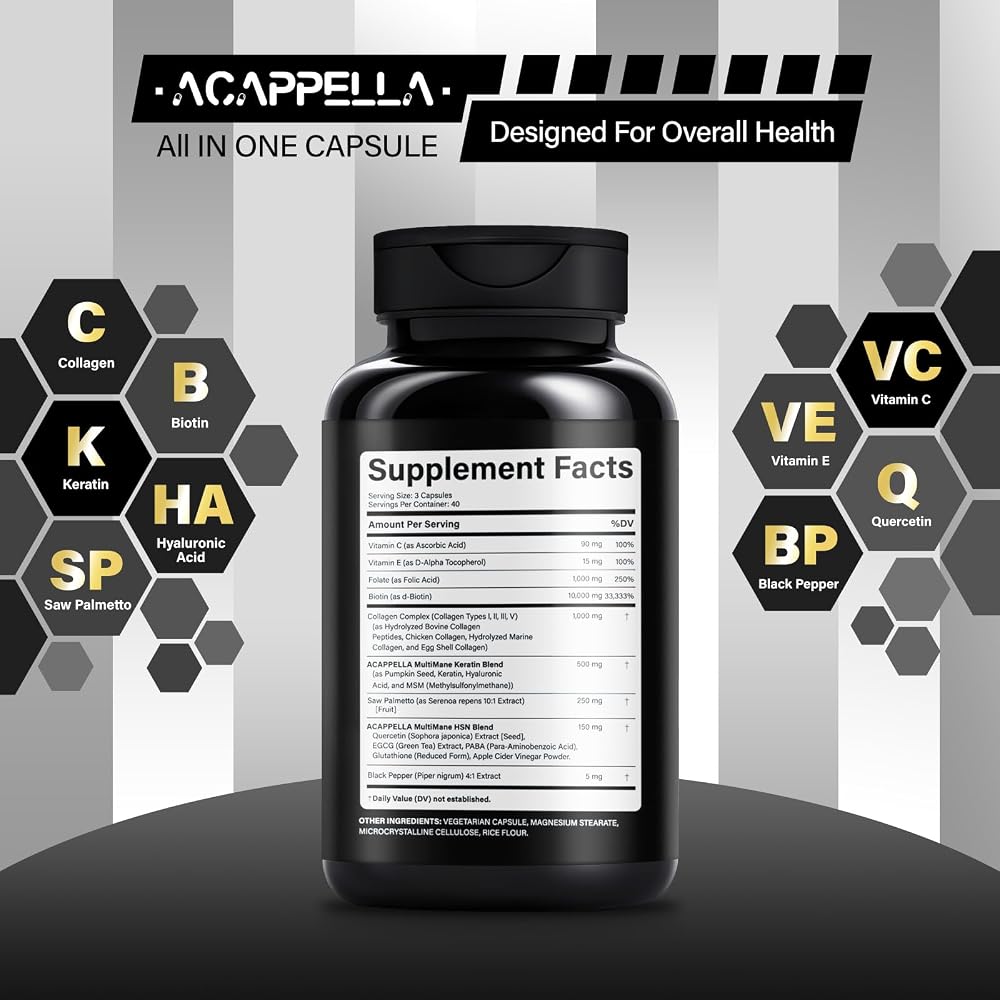 ACAPPELLA Collagen Pills with Biotin & Keratin - 120 Capsules - image 2
