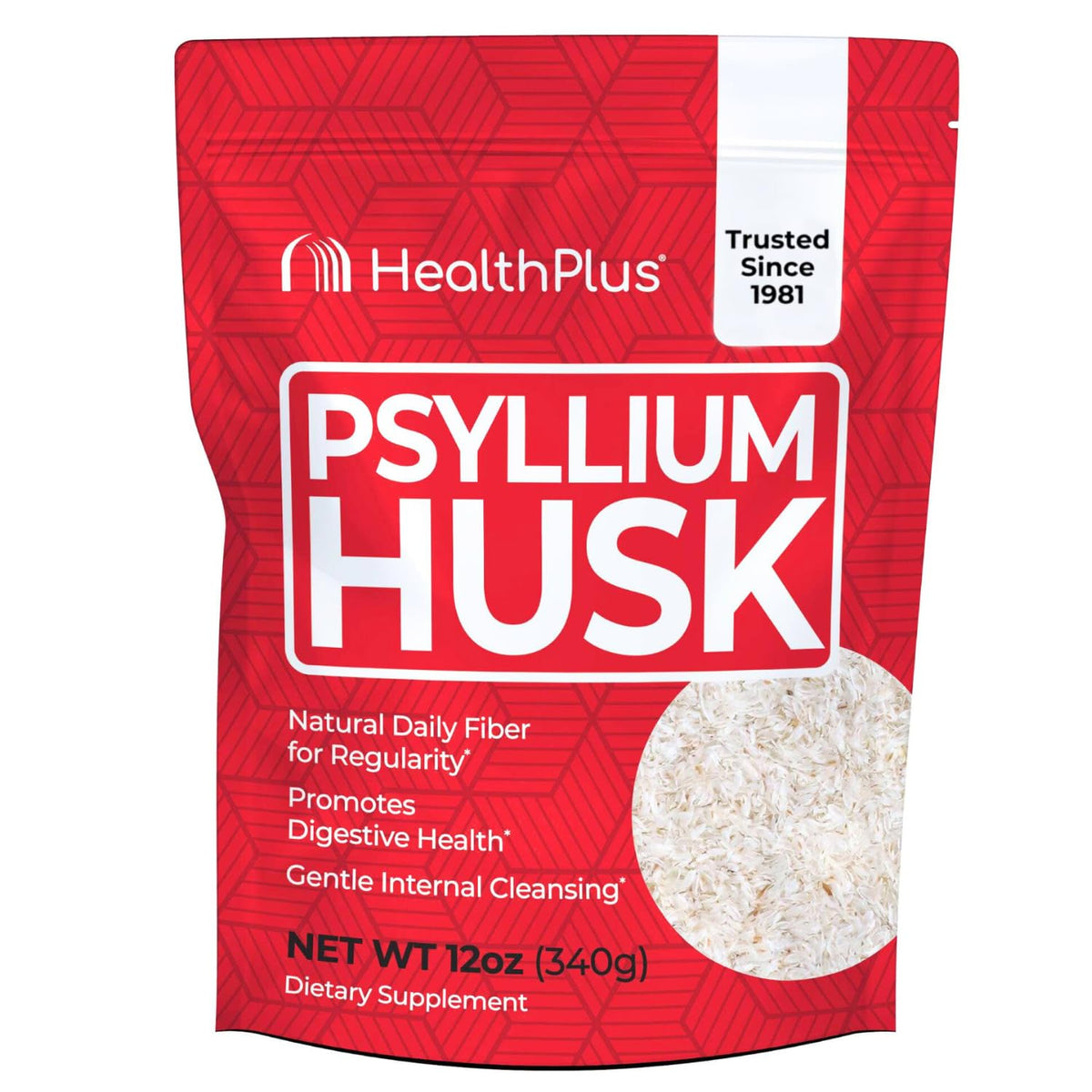 Health Plus Psyllium Husk Fiber Supplement Powder - 12 oz