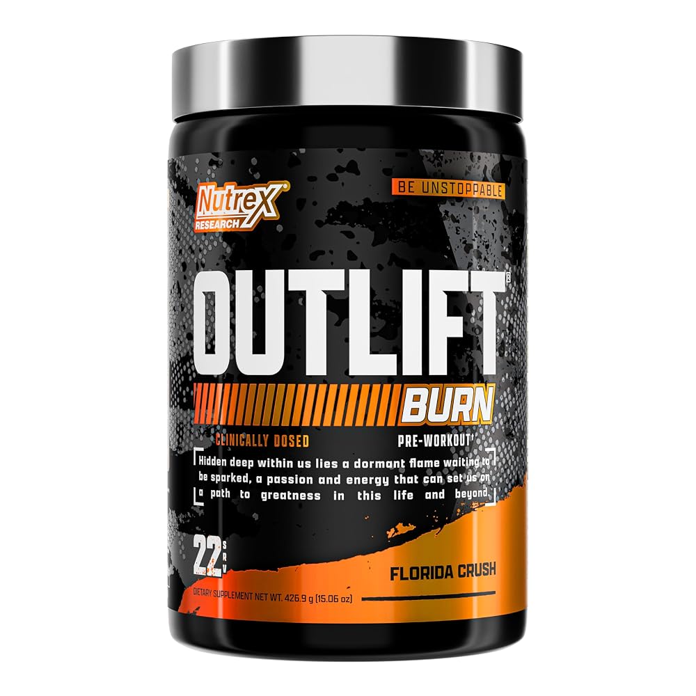 Nutrex Outlift Burn Pre-Workout Powder for Energy & Endurance - 22 Servings