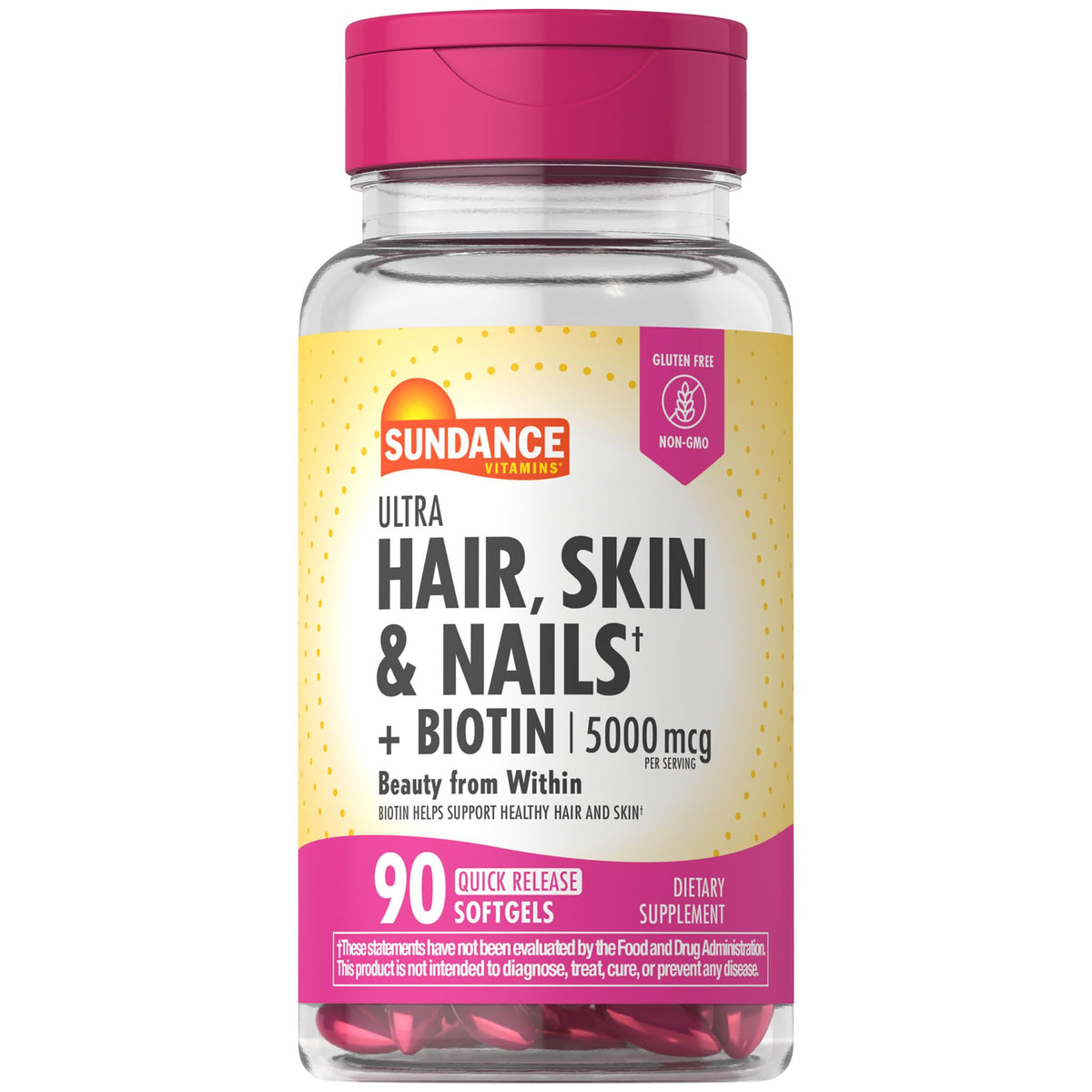 Sundance Hair, Skin & Nails Complex with Biotin 5000mcg - 90 Softgels