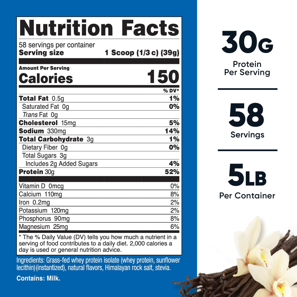 Nutricost Grass-Fed Whey Protein Isolate - Non-GMO