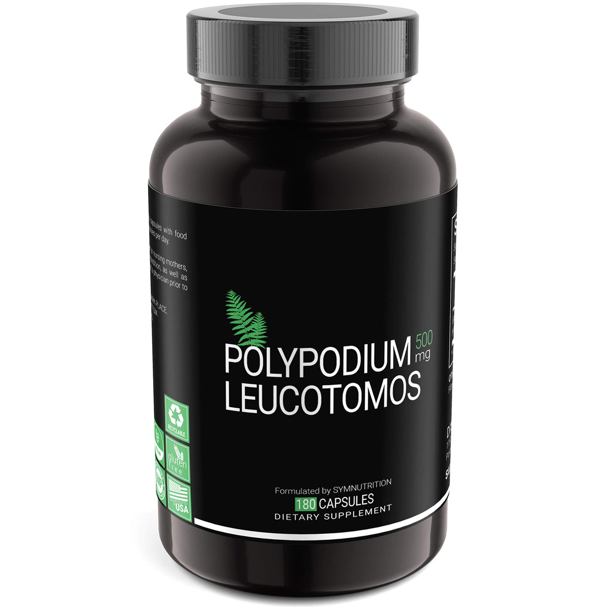 SYMNUTRITION Polypodium Leucotomos 500mg - 180 Capsules