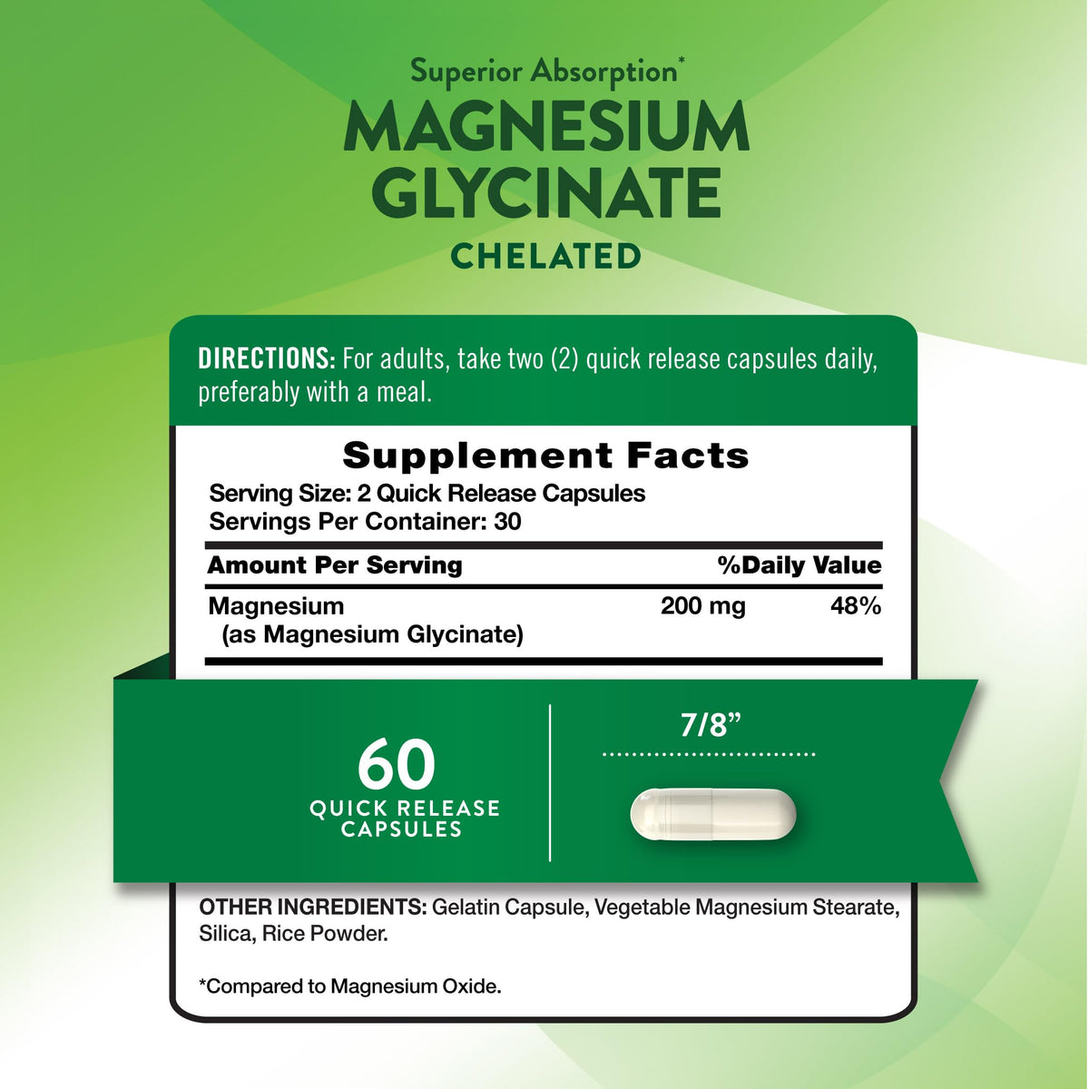 Nature's Truth Magnesium Glycinate 200mg - 60 Capsules - image 2
