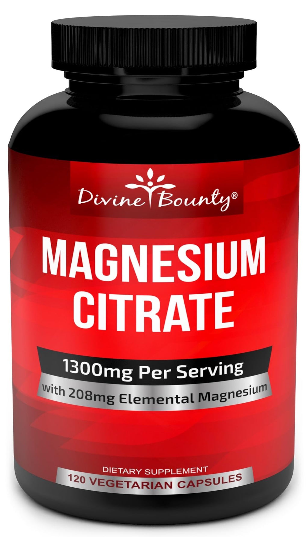 Divine Bounty Pure Magnesium Citrate Capsules - 120 Count