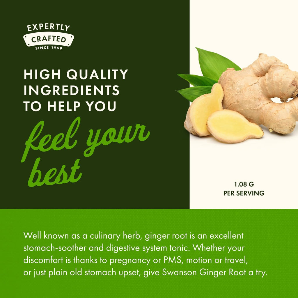 Swanson Premium Brand Ginger Root 540 mg - 100 Capsules - image 5
