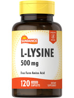 Sundance L-Lysine 500mg Free Form Amino Acid - 120 Caplets