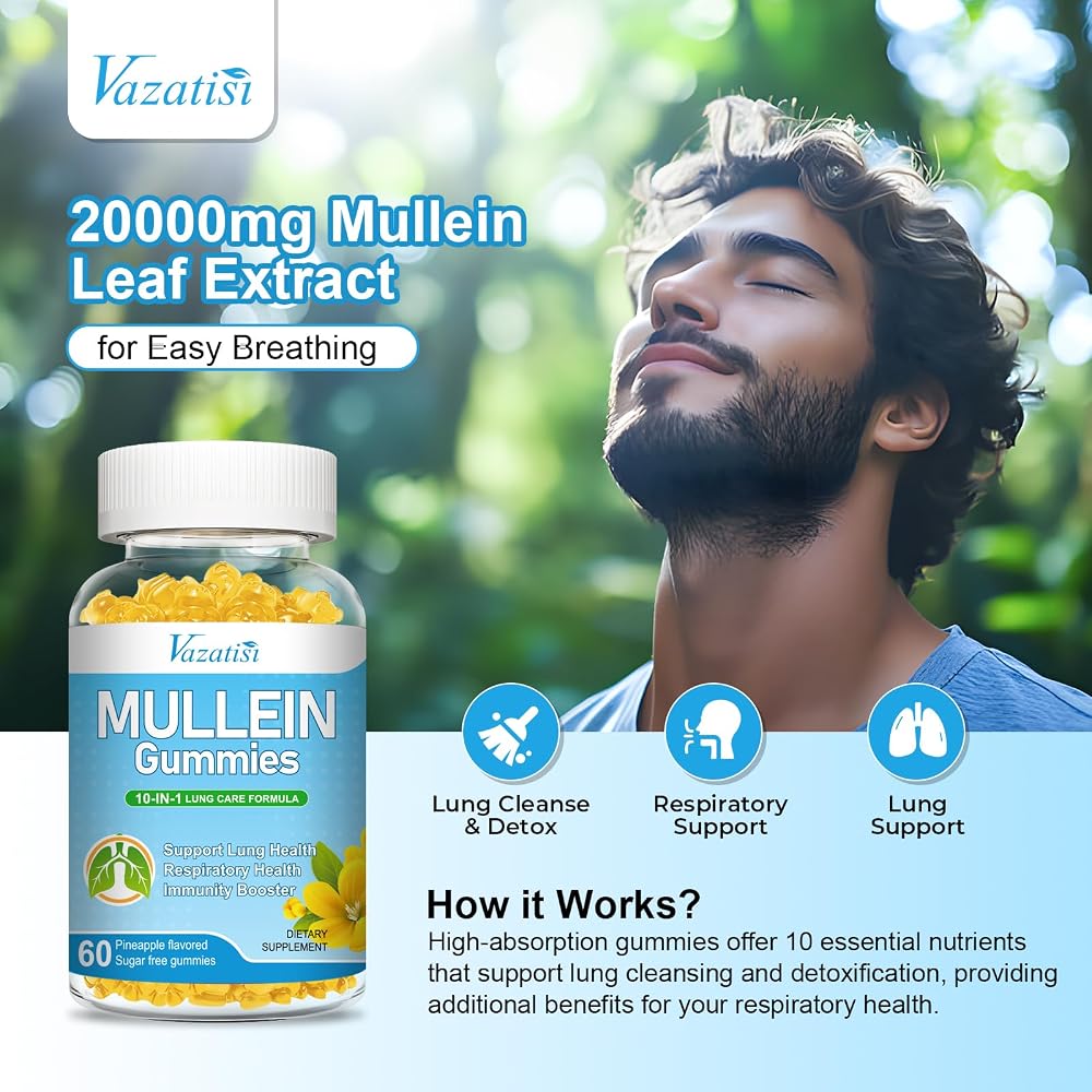 Vazatisi Sugar Free Mullein Gummies with Quercetin