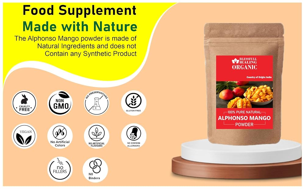 Blessfull Healing Organic Alphonso Mango Powder 100% Pure Natural 200