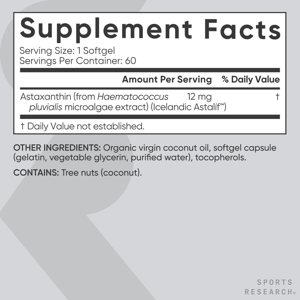 Sports Research Icelandic Astaxanthin 12mg - 60 Softgels - image 5