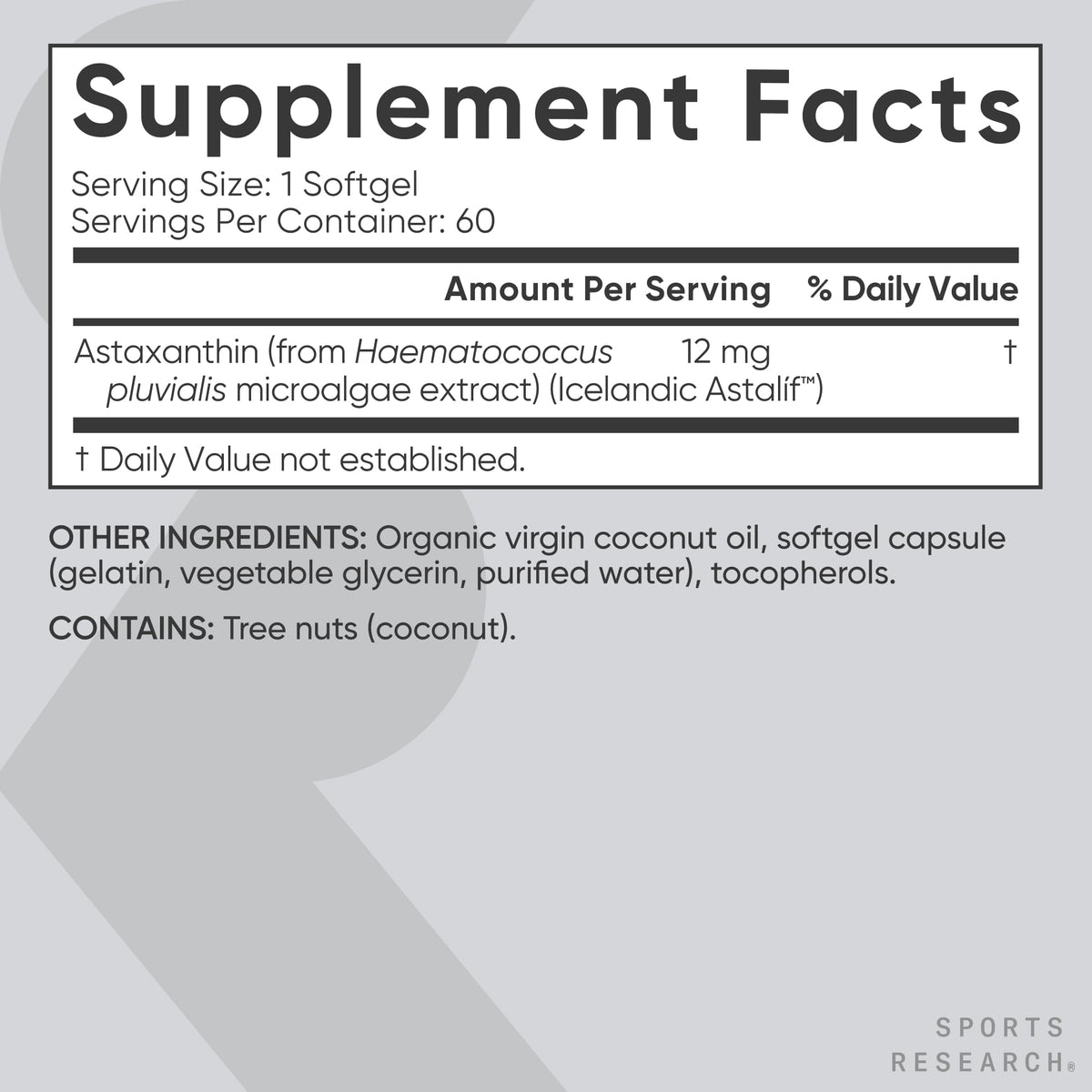 Sports Research Icelandic Astaxanthin 12mg - 60 Softgels - image 5
