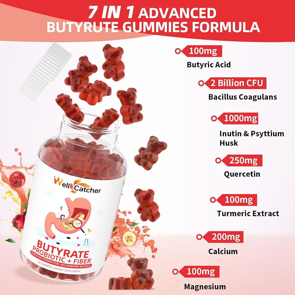 Wellcatcher Butyrate Gummies Gut Health Supplement - 60 Gummies - image 4