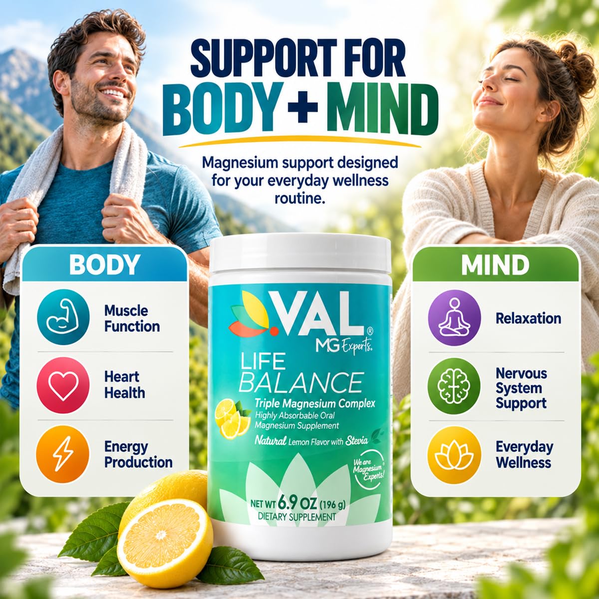 VAL Triple Magnesium Complex Powder for Relaxation - 70 Servings - image 5