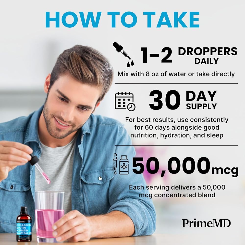 PrimeMD Hair Skin and Nails Vitamins (6810mg) w/Biotin 10000mcg - image 6